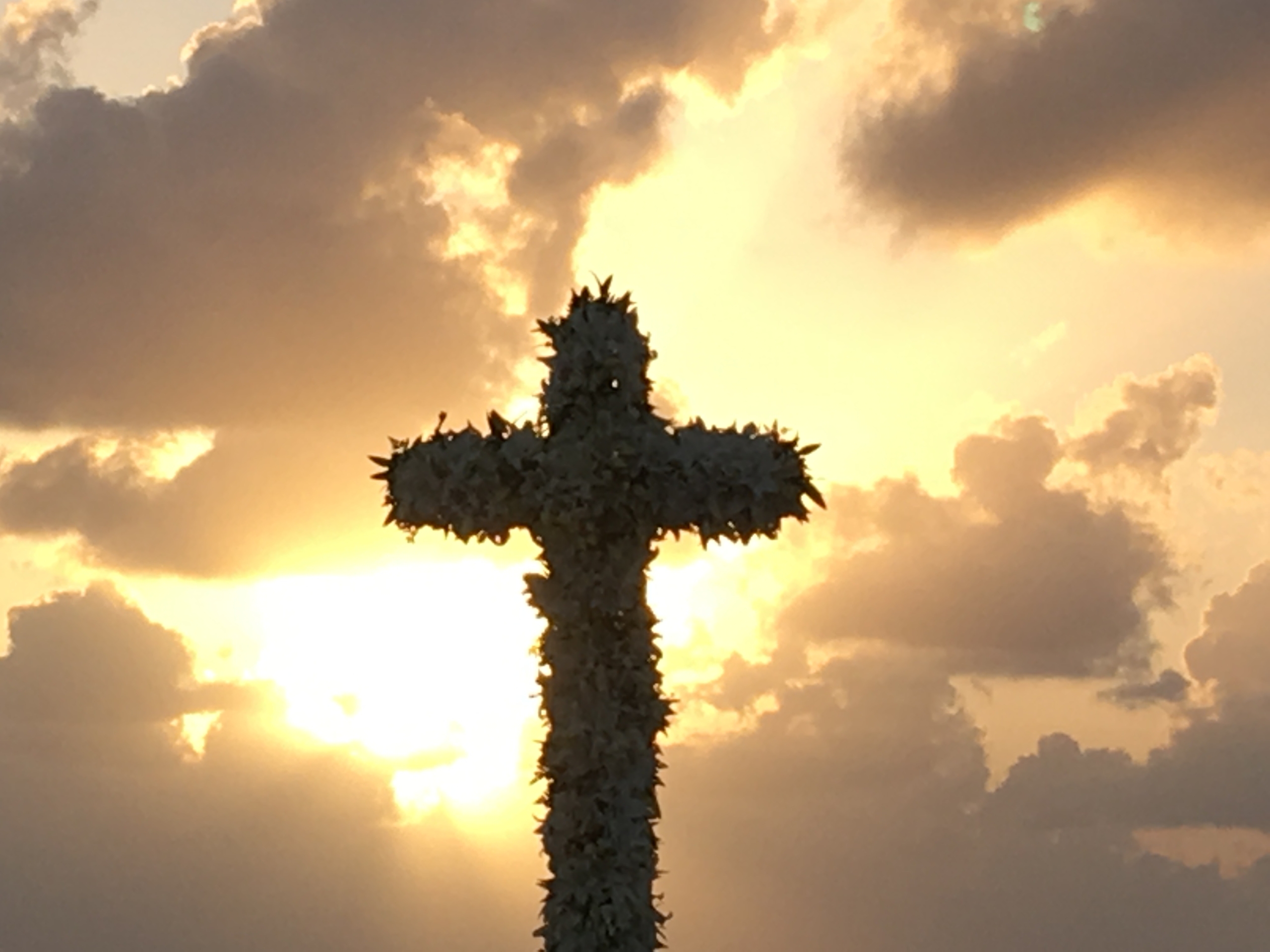 Easter cross at sunrise